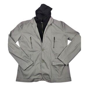 Kaun Men's Gray Jacket with Black Hood Size XL